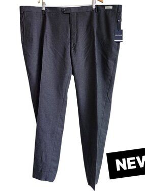 50x32 Pants Charcoal Wool Gray New Jos A Bank Slacks Flat Front Tailored Fit Nwt